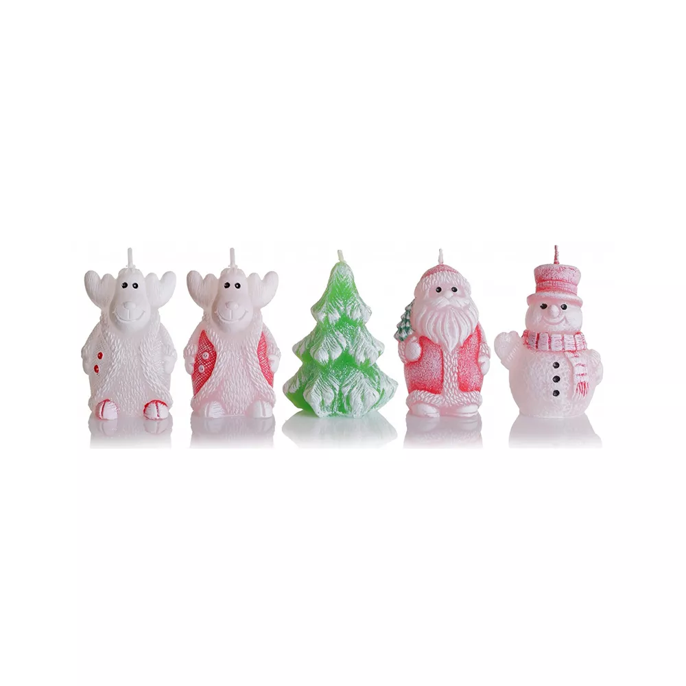 Свеча Фигурки микс Снеговик,Елочка,Дед Мороз 7,5см по цене 