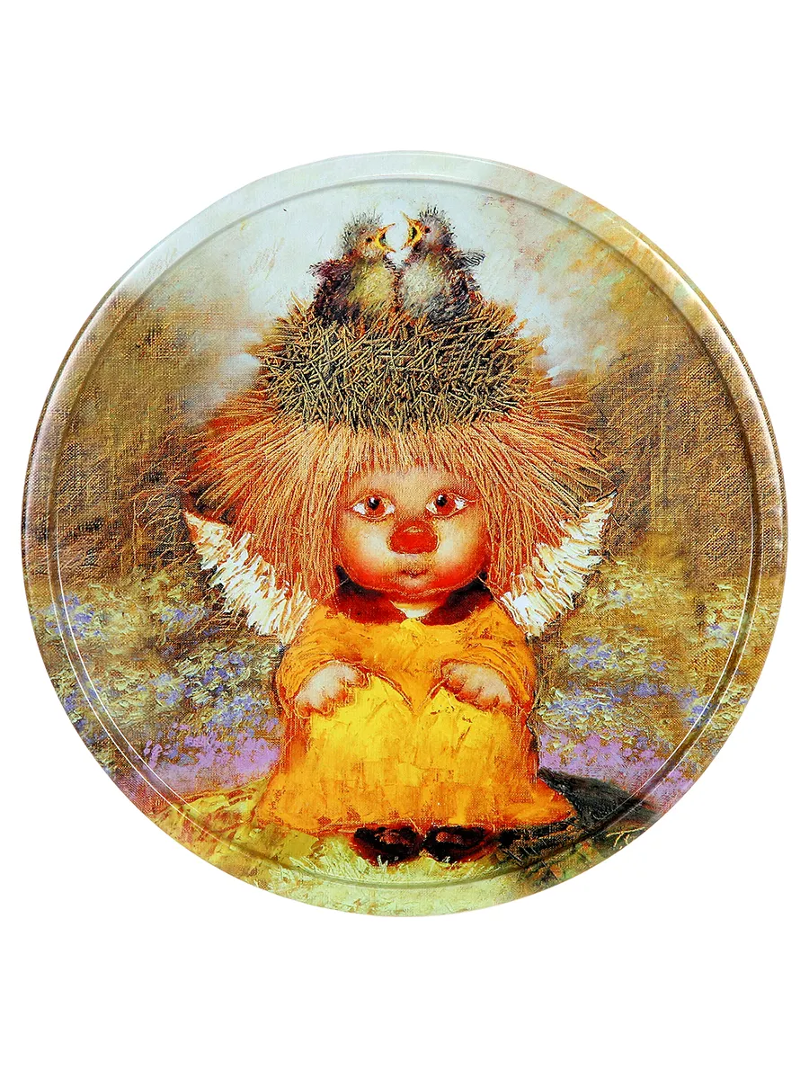 Тарелка декоративная Ангел семейного счастья 20х0,4см, металл арт.TS013 по цене 