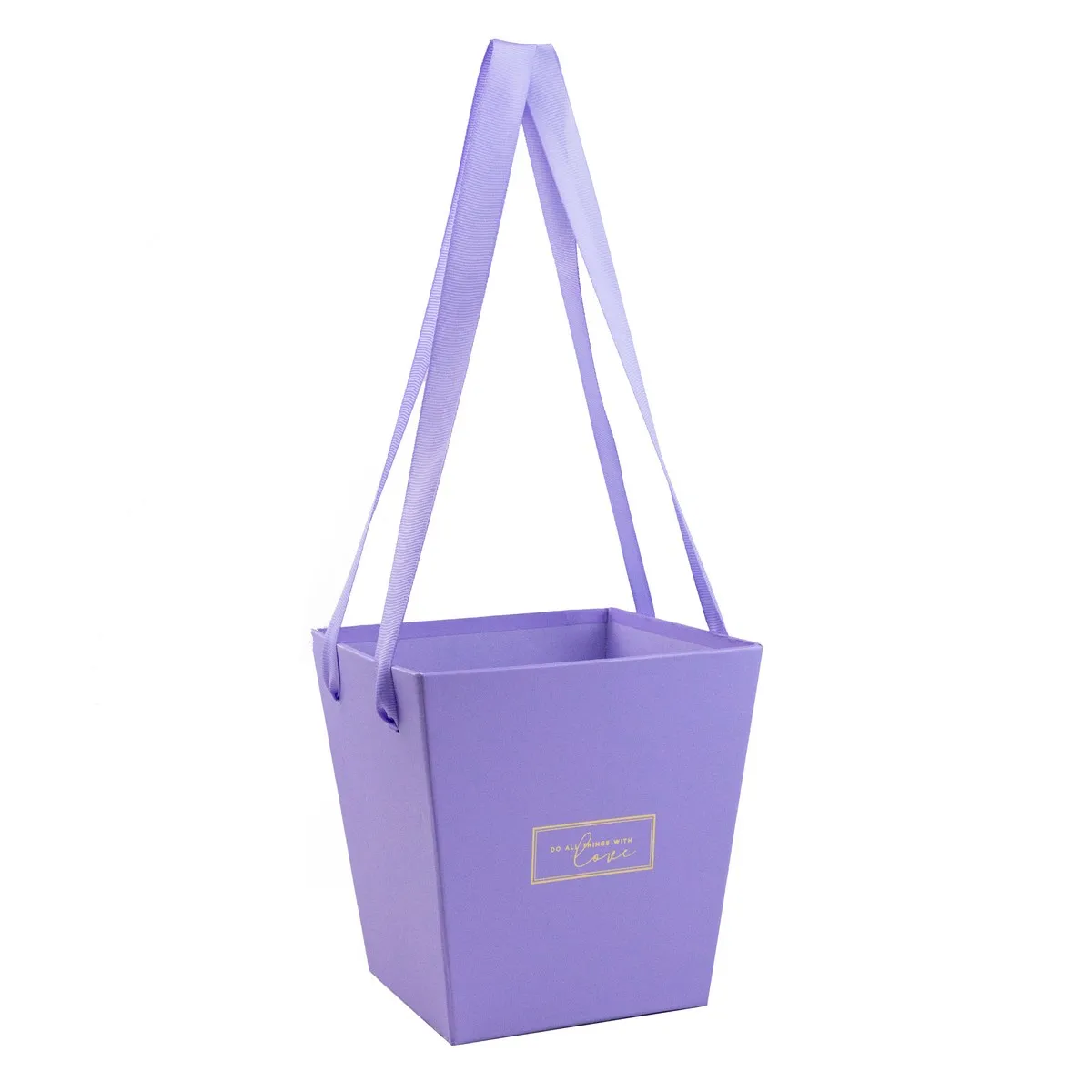 Сумка для цветов Трапеция 14,5х11х15см, сиреневый по цене 