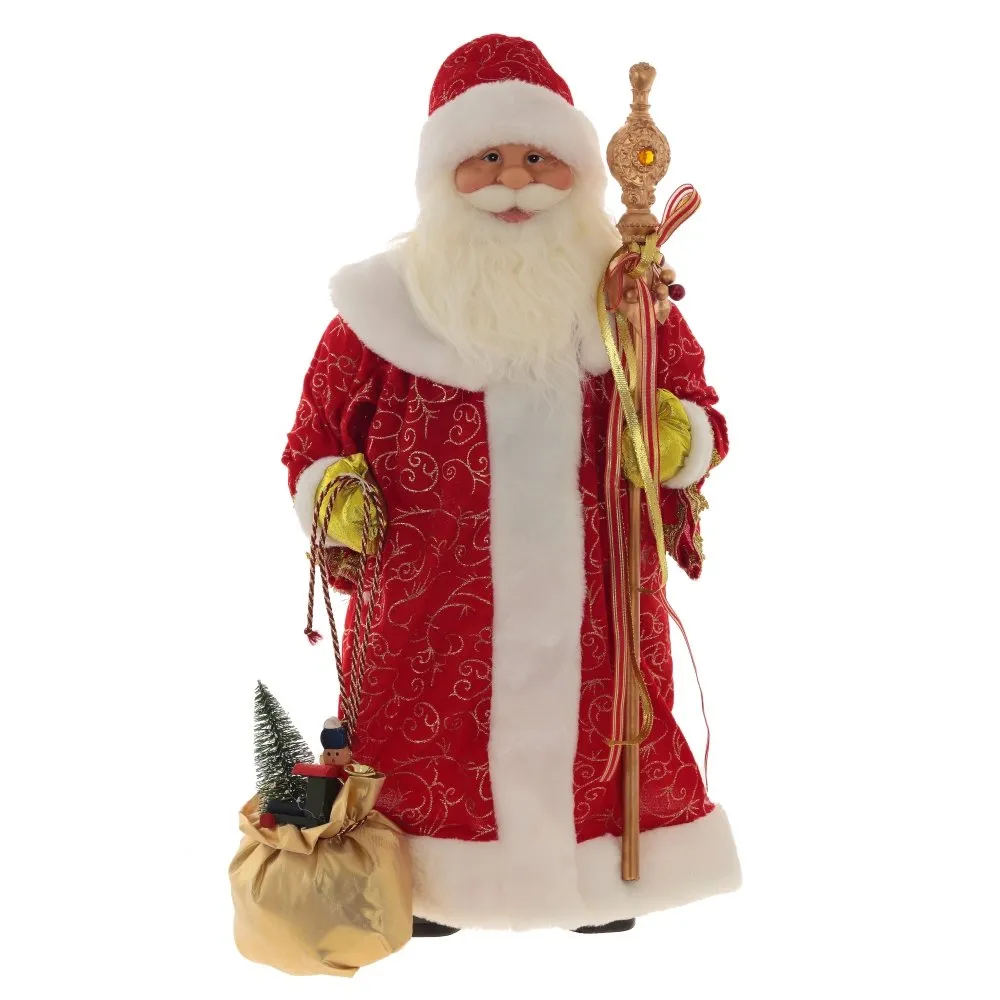 Фигура декоративная Дед Мороз 34х25х62см ПВХ, текстильные материалы арт.109227 по цене 