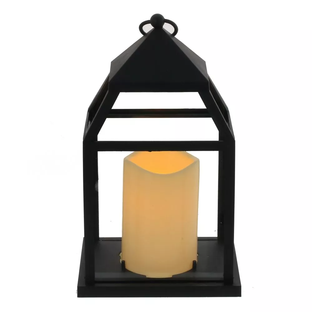 Изделие декоративное Фонарь Свеча с подсветкой, черный 16х12х27см по цене 