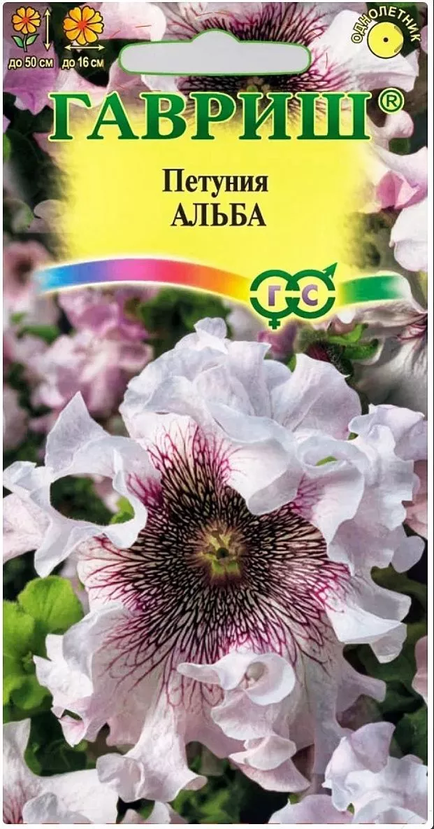 Семена петуния Альба бахромчатая 7шт пробирка Гавриш 