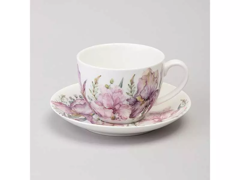 Пара чайная Лефард Ирисы 275мл, фарфор арт.425-148 по цене 