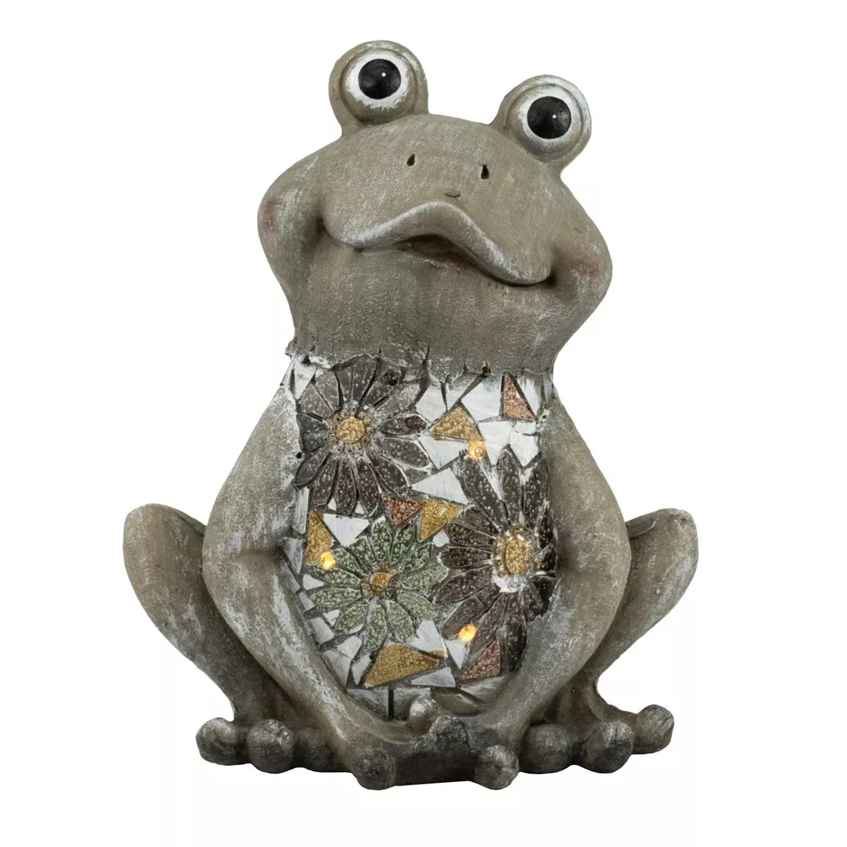Фигура садовая на солнечной батарее Лягушка, керамика 32x26х18см, серый арт.к000032325 по цене 