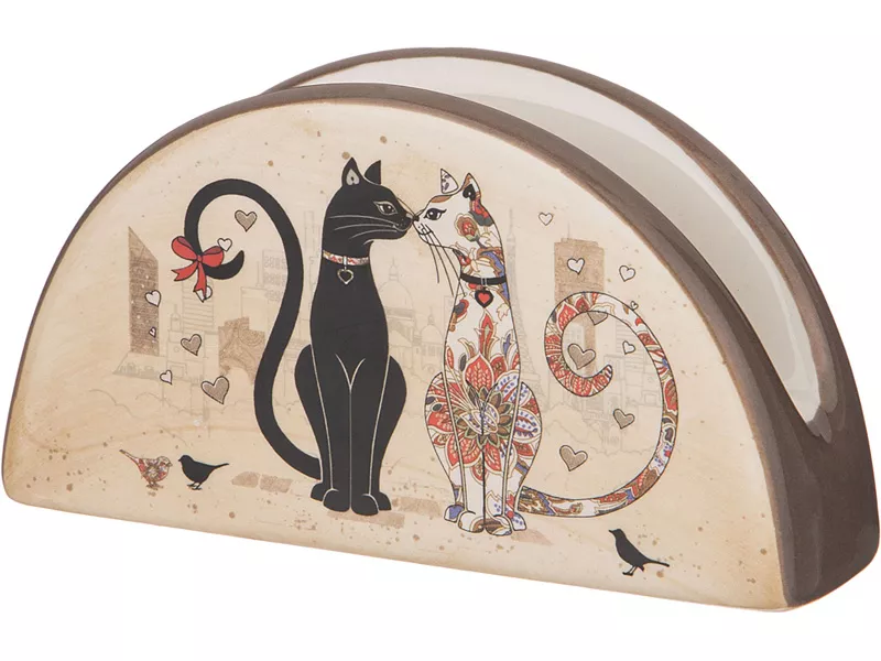 Салфетница Парижские коты 13,5х4х7см керамика арт.358-1729 по цене 