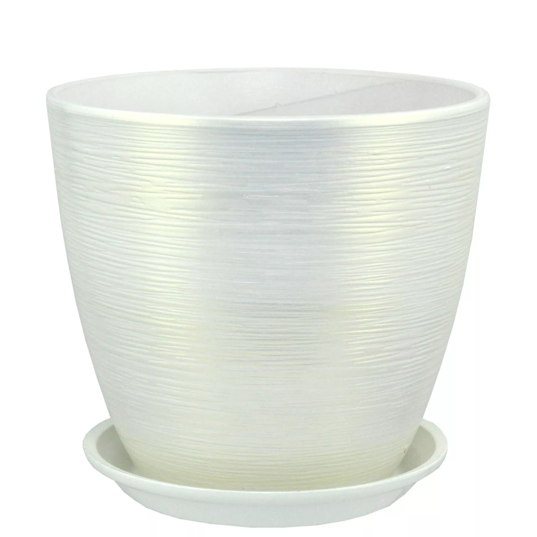 Горшок бутон Перламутр 18см 3,2л керамика, белый арт.674701 по цене 