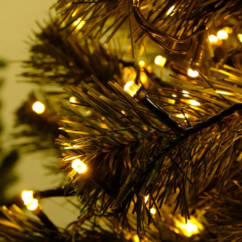 Электрогирлянда Нить 120 теплых белых LED ламп 12м с контроллером, соединяемая до 10шт, уличная, дис по цене 