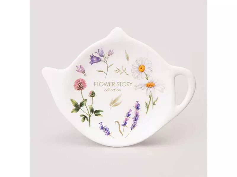 Подставка под чайный пакетик Агнесс История цветов 12x8,5x1,5см, керамика арт.358-2184 по цене 