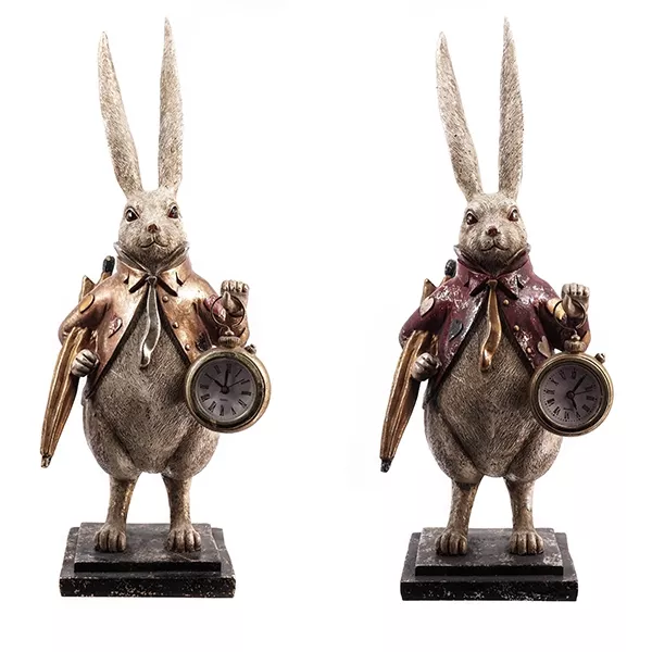 Фигурка декоративная Кролик с часами 15х12х37,5см 2в. арт.261871 по цене 