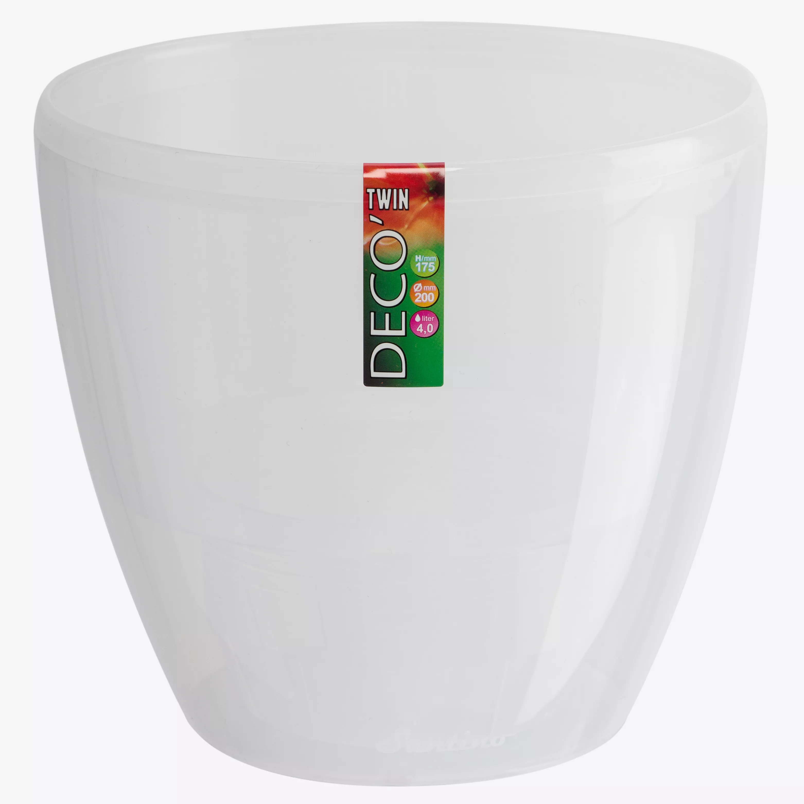 Кашпо Сантино ДЕКО ТВИН со вставкой пластик d14см h12,5см V1,5л прозрачный по цене 