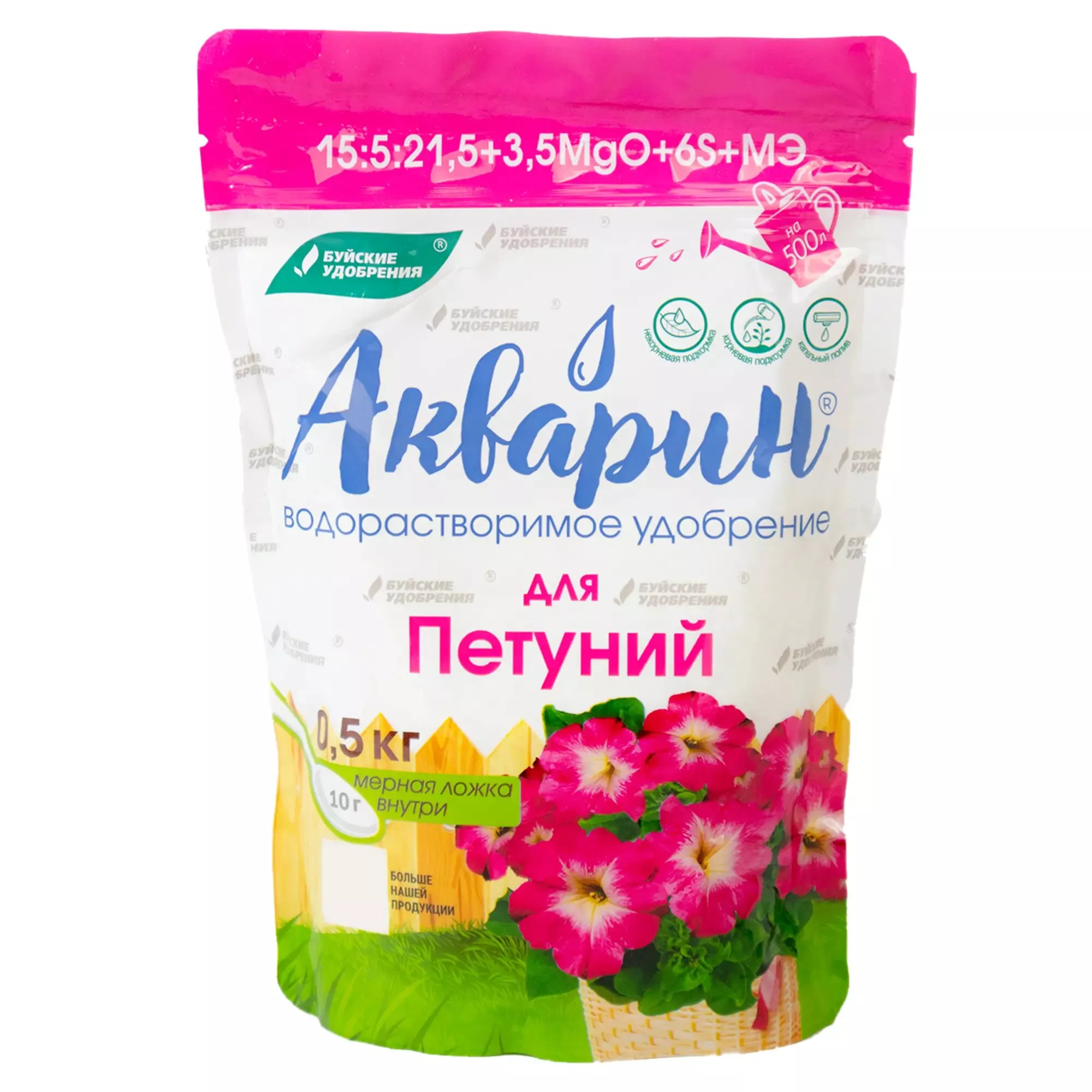 Удобрение сухое БХЗ Акварин для Петуний водорастворимое комплексное минеральное 0,5 кг по цене 