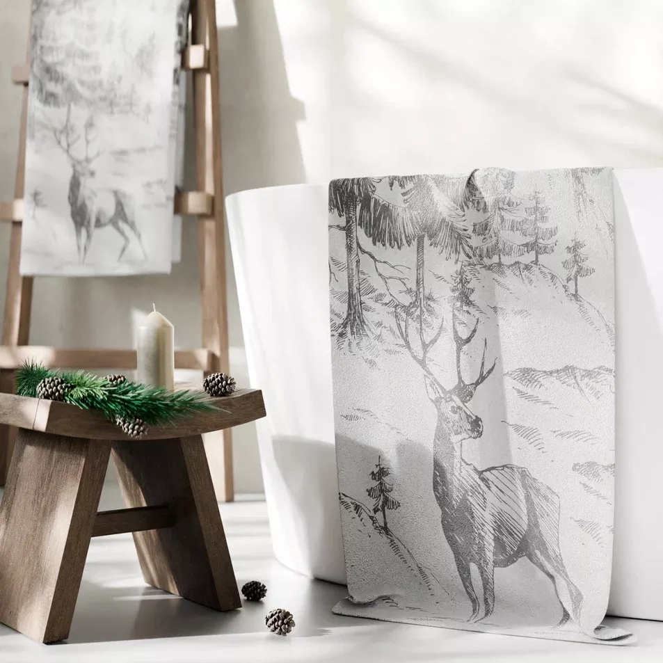 Полотенце махровое Этель Олень в лесу 50х90см, хлопок арт.10571877 по цене 