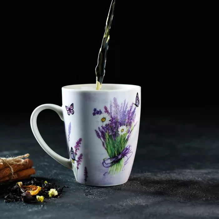 Кружка Доляна Романтичная лаванда 400мл, фарфор арт.6918680 по цене 