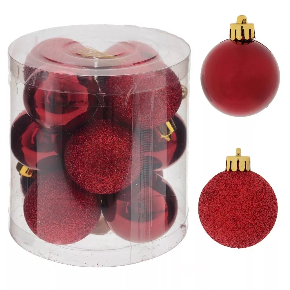 Украшение новогоднее Шар набор из 12шт  4см 10х10х10,5см полимерные материалы арт.753590 по цене 