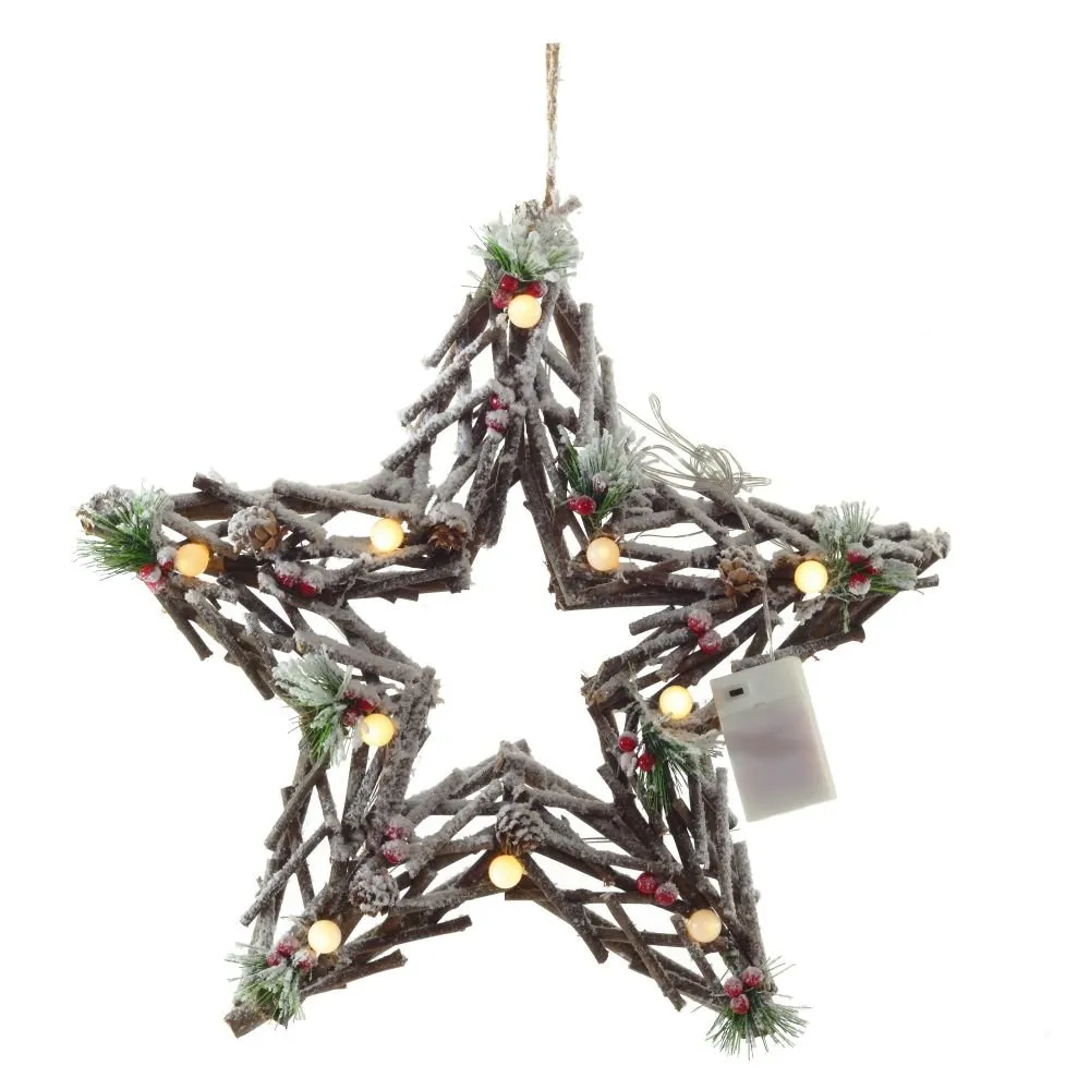 Изделие декоративное Звезда с подсветкой заснеженная бежевый 50х8х50см по цене 