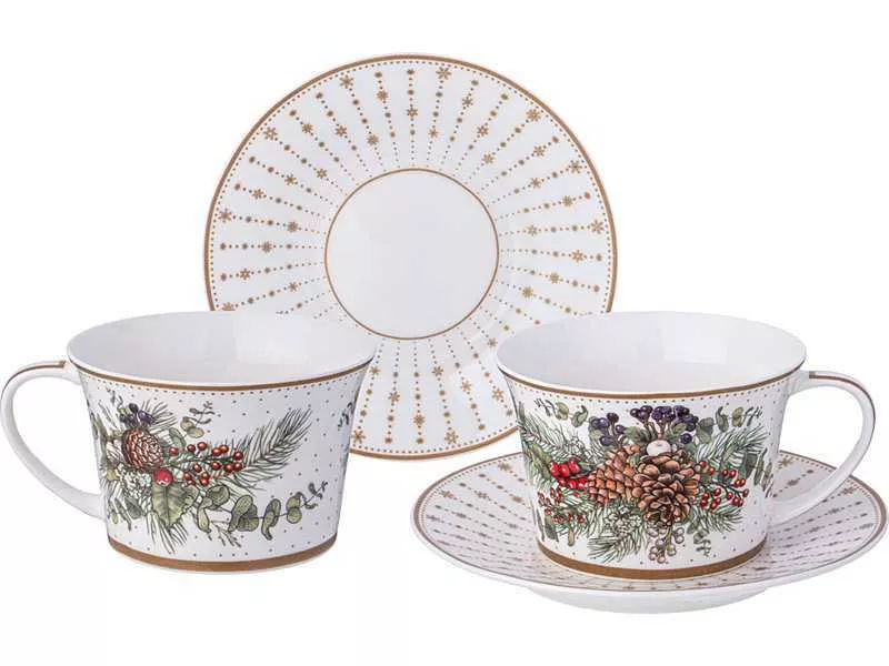 Набор чайный Лефард Празднование на 2пер 4пр 250мл, фарфор арт.760-816 по цене 