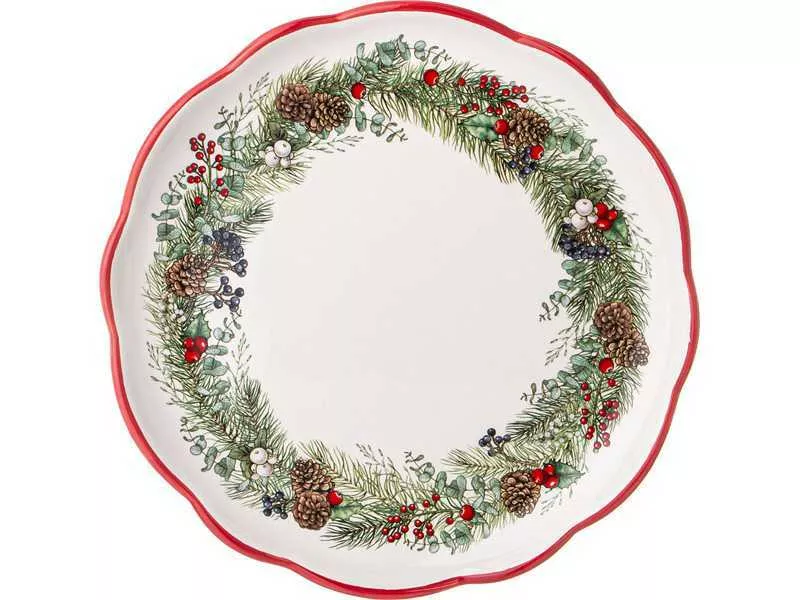 Тарелка обеденная Агнесс Празднование 24,5х2,5см, керамика арт.358-2257 по цене 