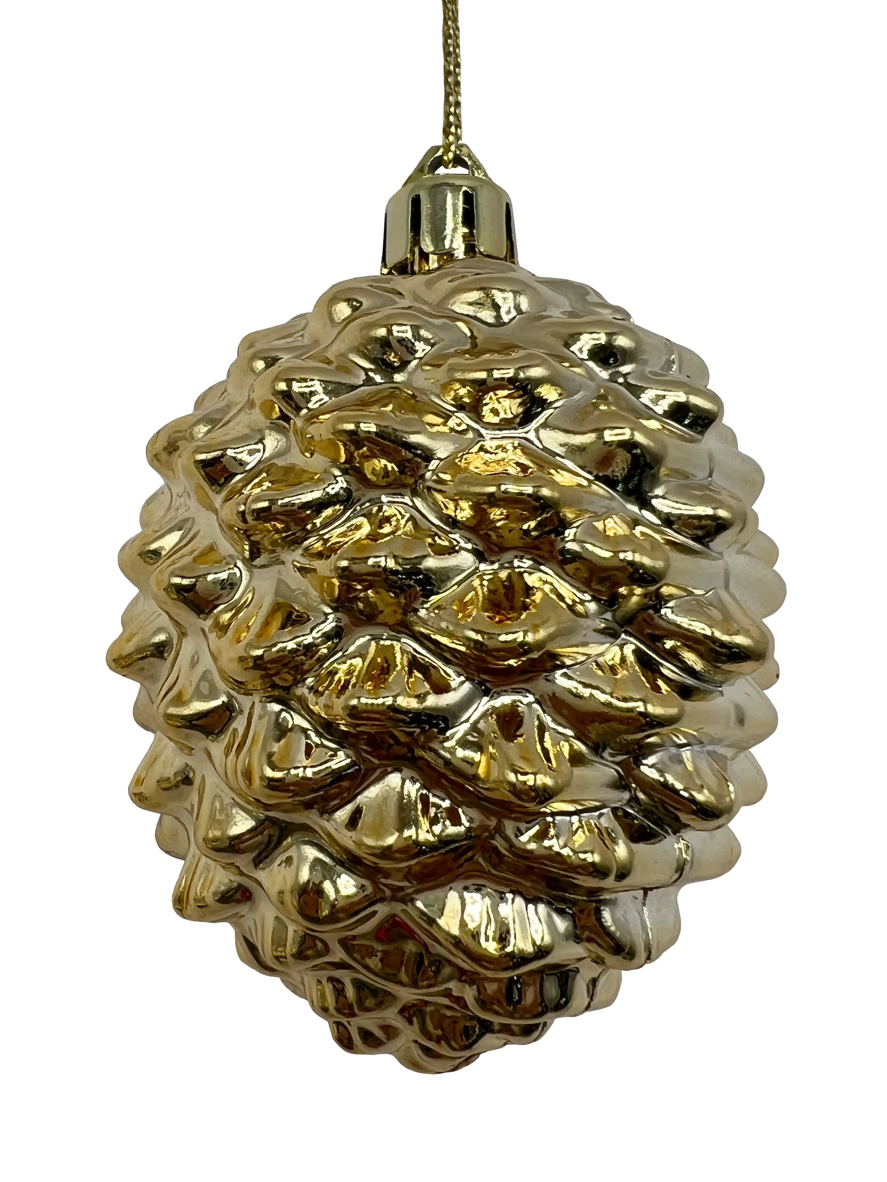 Украшение новогоднее Шишка золото 8см, пластик арт.95369 по цене 