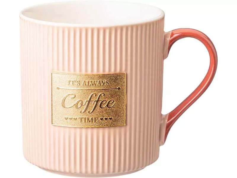 Кружка Лефард розовая с золотой деталью 360мл, фарфор арт.756-397 по цене 