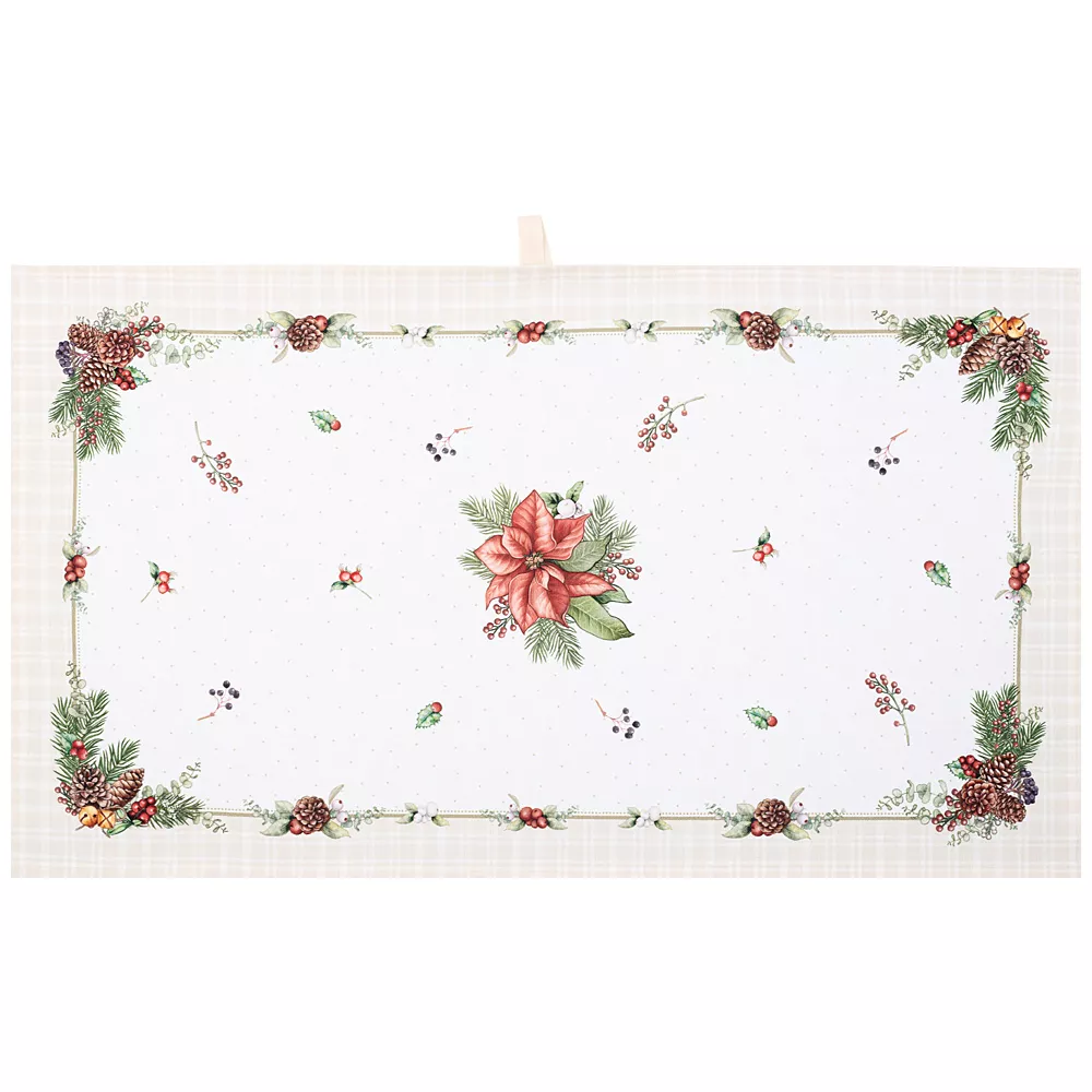 Полотенце Праздник, хлопок бежевый клетка 40х70см по цене 