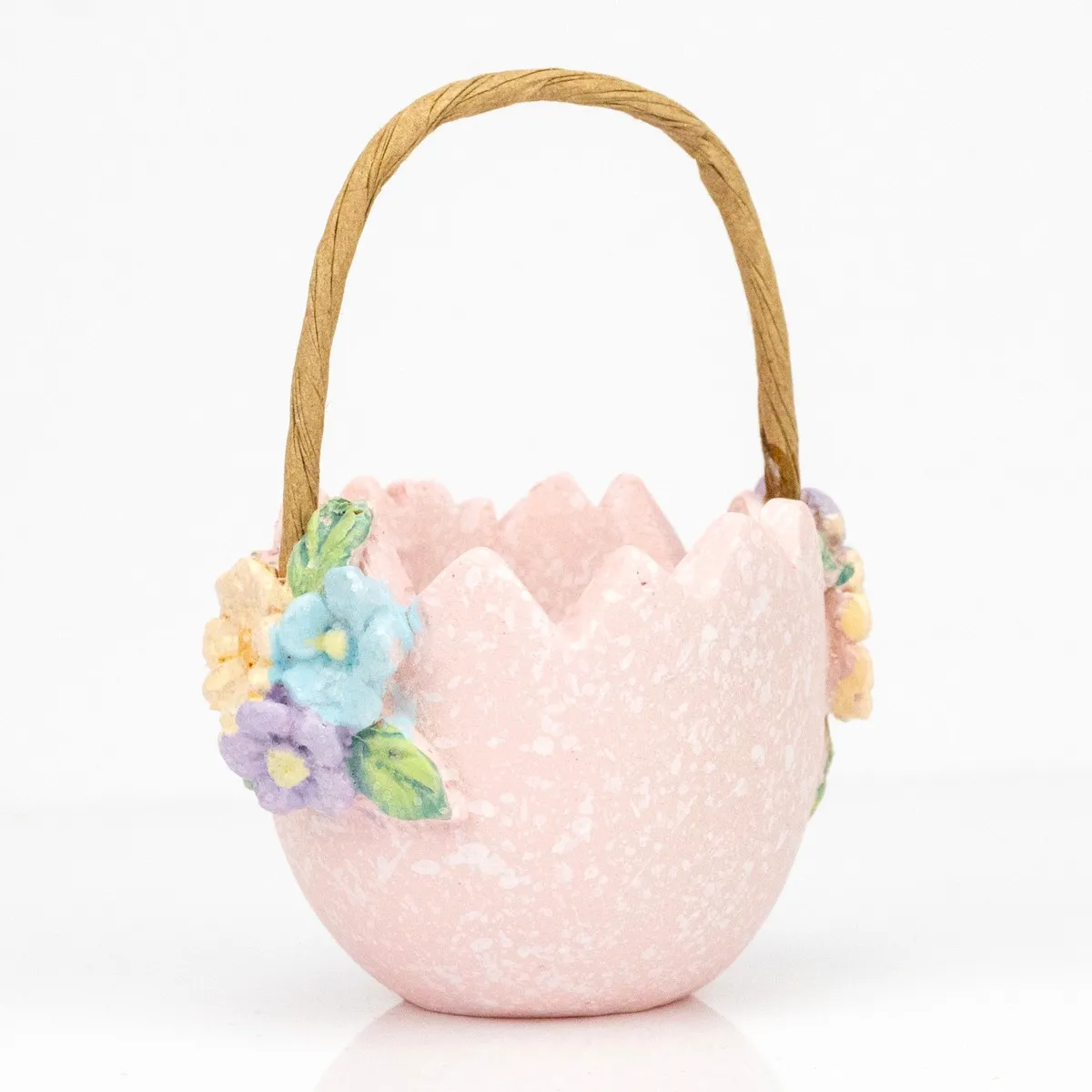 Фигурка Корзинка Яйцо 8х6,5х10см розовый, полирезина по цене 