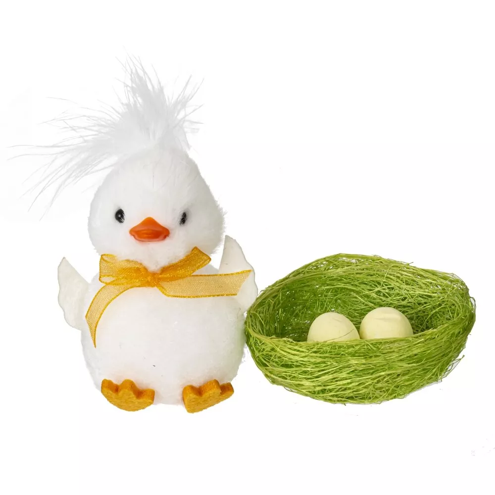 Фигурка декоративная Цыпленок с гнездом 11x4x8,5см арт.816206 по цене 