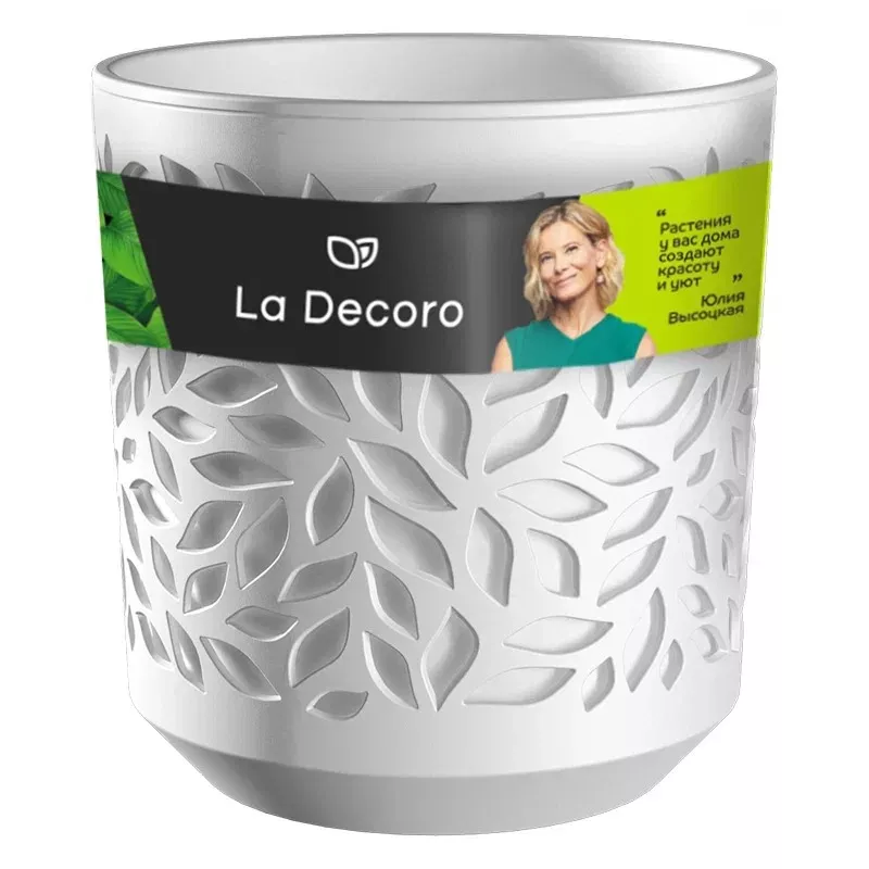 Кашпо Листья 2,5л Белый-Белый арт.КШ-9569 по цене 