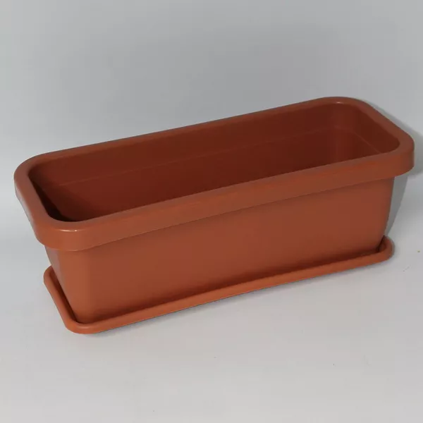 Ящик балконный АЛЬТЕРНАТИВА с поддоном пласт L36см по цене 