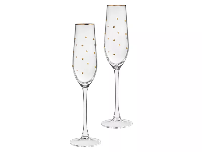 Набор бокалов для шампанского Голди из 2шт 180мл, стекло арт.685-110 по цене 