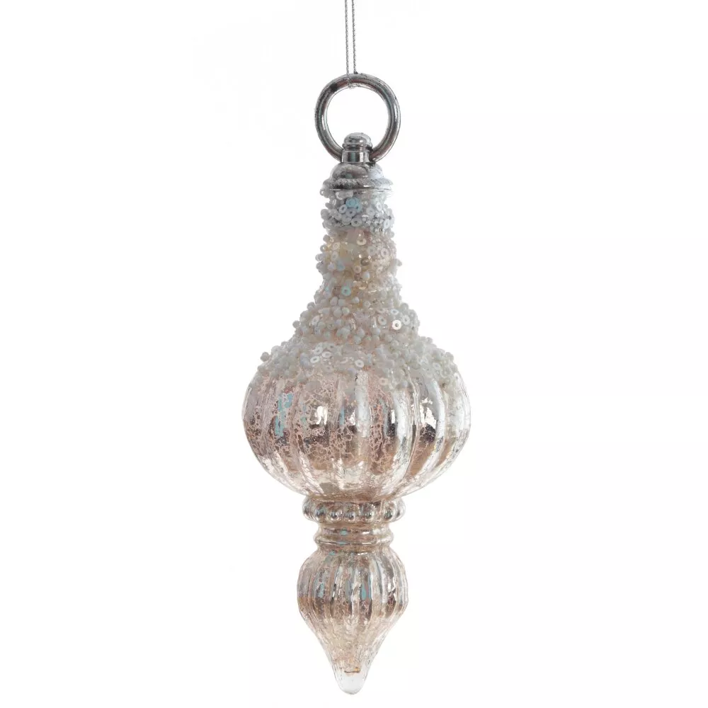 Украшение новогоднее Фигурная сосулька 7х7х19см, стекло арт.805713 по цене 
