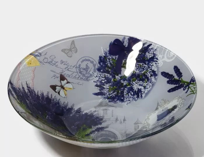 Салатник Доляна Лаванда 1,2л 22×5см, стекло арт.4540992 по цене 