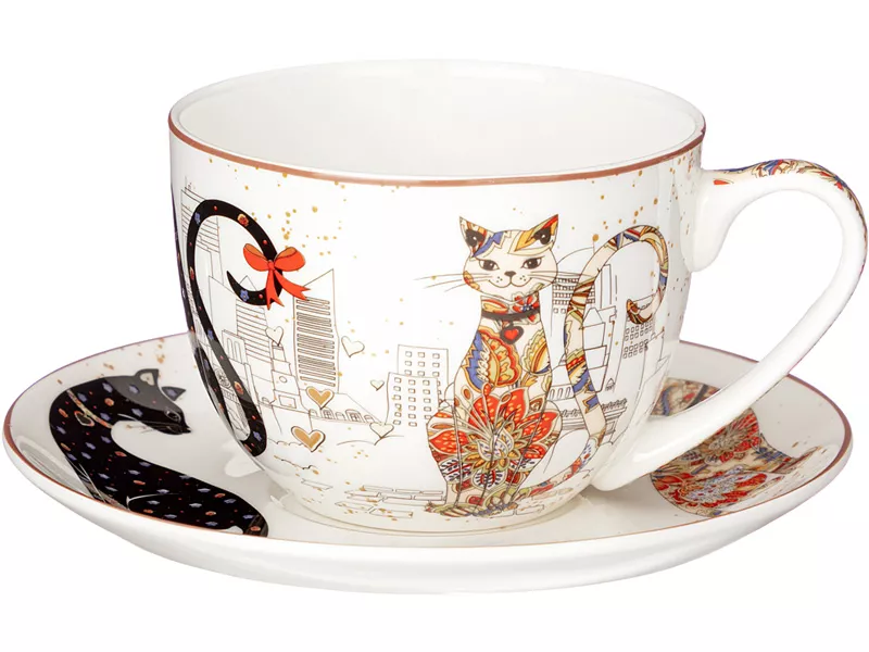Пара чайная Парижские коты 330мл фарфор арт.104-923 по цене 