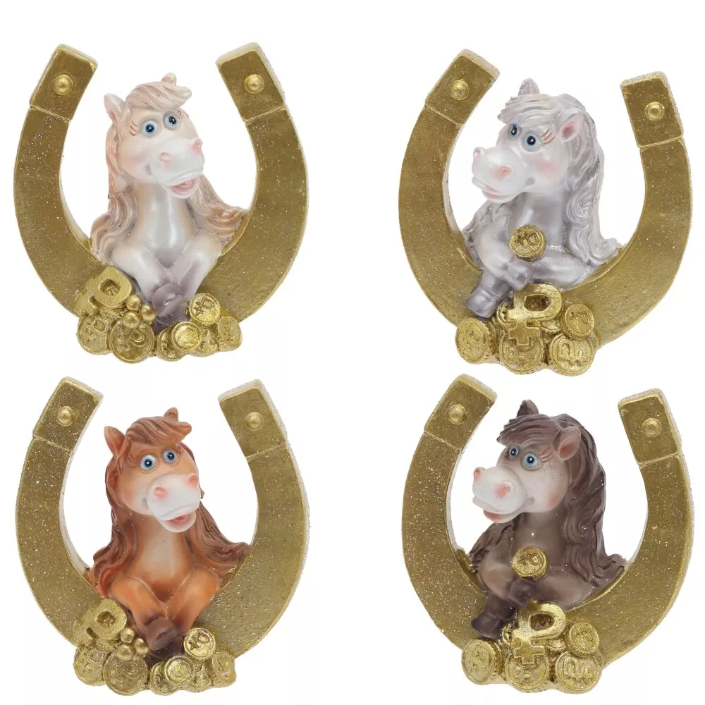 Фигурка декоративная Лошадка с подковой 6,5х4х7см, 4в арт.821412 по цене 