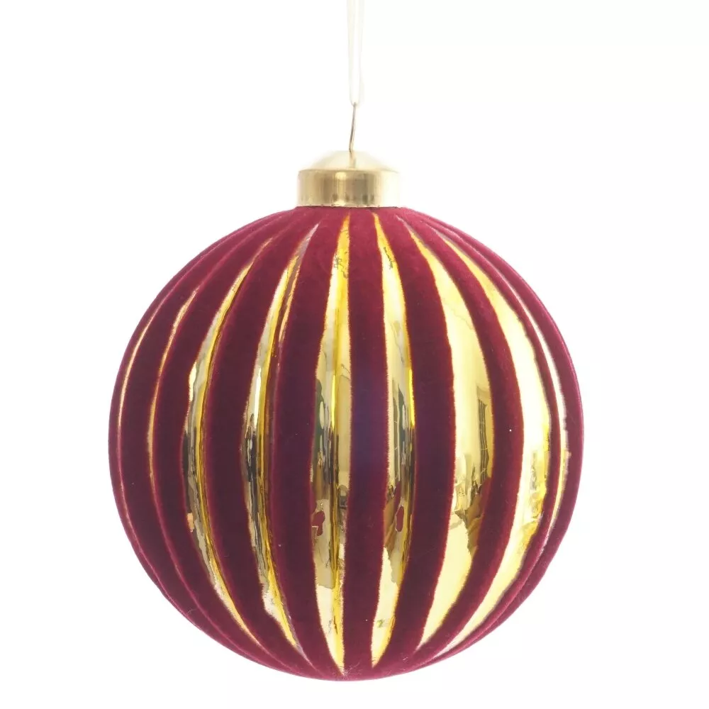 Украшение Шар Красный бархат 10х10х12,5см, стекло арт.805499 по цене 