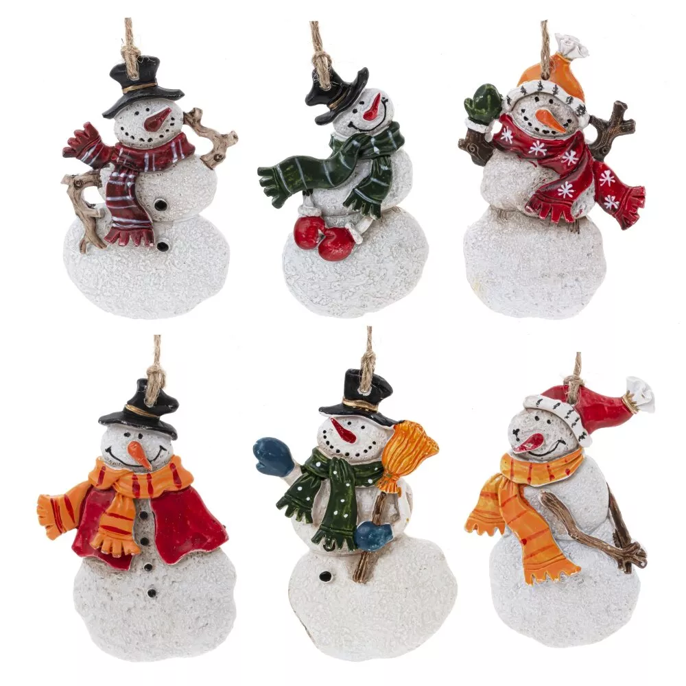 Изделие декоративное подвесное Снеговик 6х0,5х9см 6в. арт.809132 по цене 