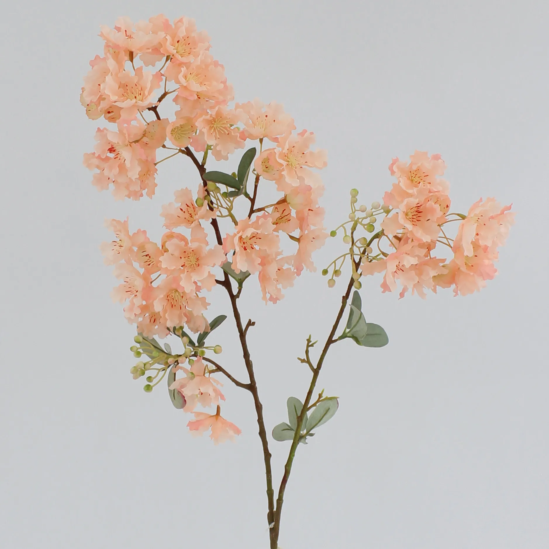 Цветок искусственный Ветка цветущая 90см, персиковый по цене 