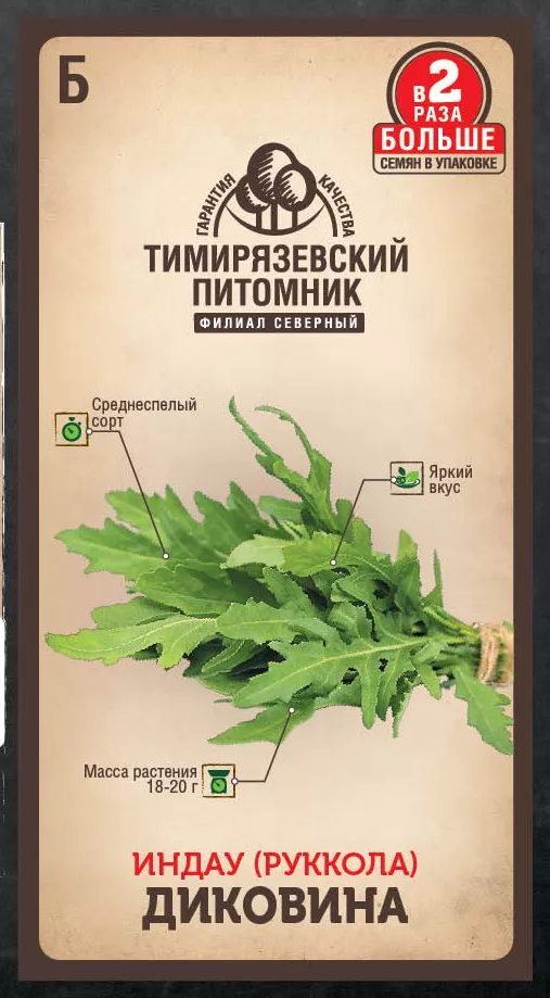 Семена Tim/салат индау (рукола) Диковина 1г Двойная фасовка 