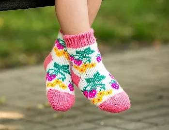 Носки детские шерстяные Малинка, розовые, арт.N6R146-1 размер 20-22 по цене 