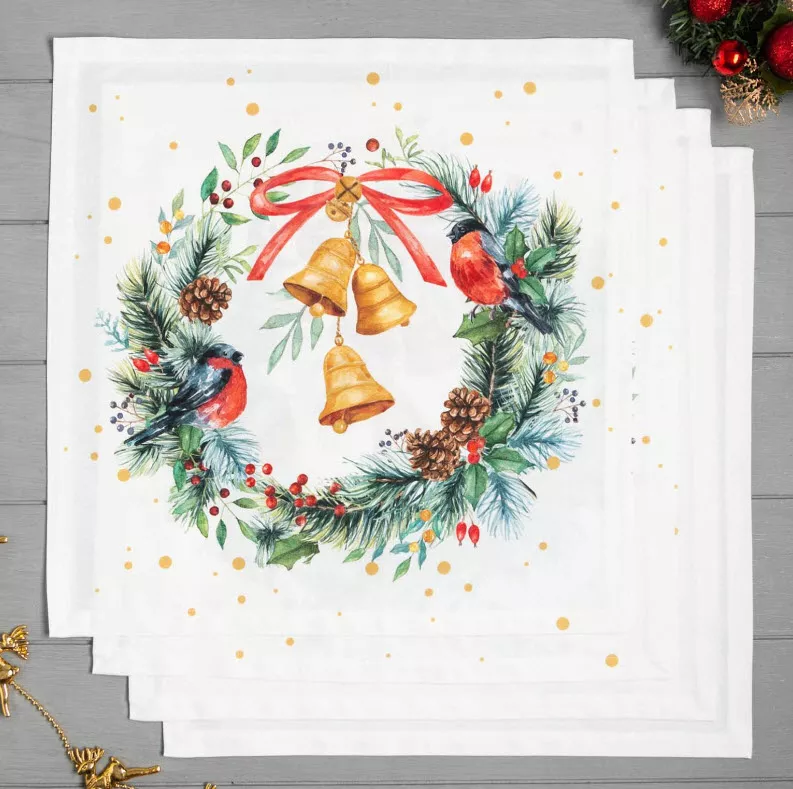 Набор столовый Этель Лесные животные: скатерть 150х110см, салфетки 40х40см 4шт арт.7319011 по цене 