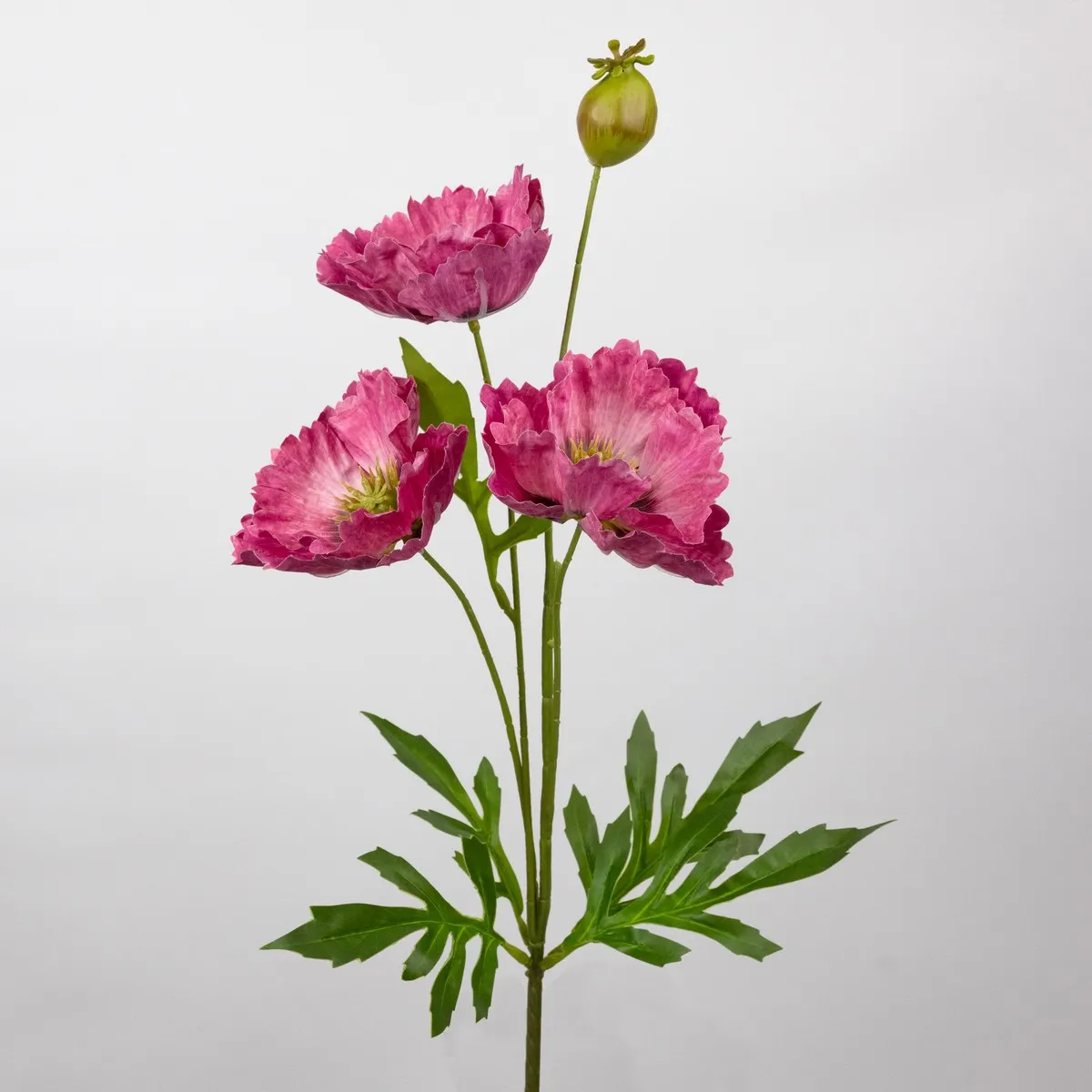 Цветок искусственный Мак 68см, красный по цене 