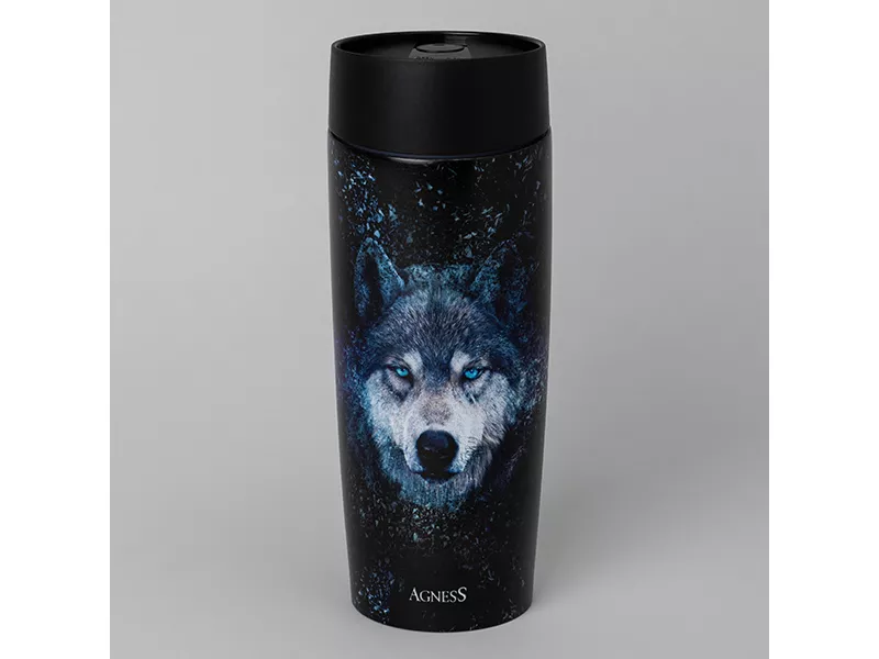 Термокружка Агнесс Волк 360мл арт.709-111 по цене 