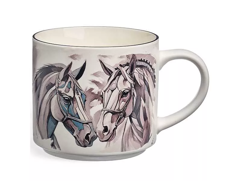 Кружка Лефард Лошадь серебро 500мл, фарфор арт.260-1059 по цене 