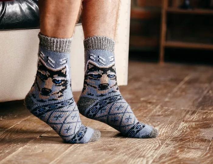 Носки мужские шерстяные Хаски, серые, арт.N6R177-1, р.41-43 по цене 