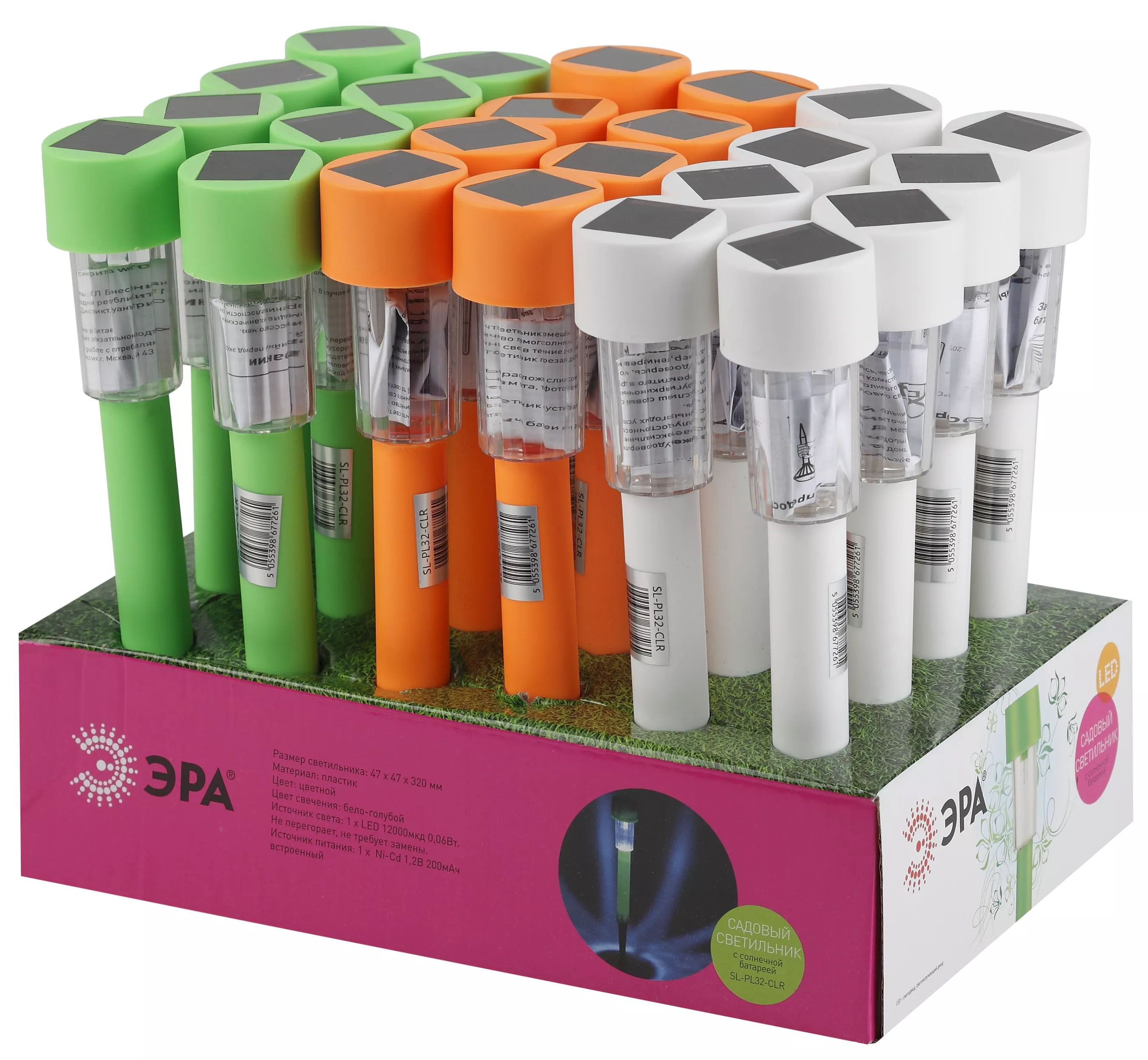 Светильник Эра садовый на солнечной батарее 32см SL-PL30-CLR по цене 