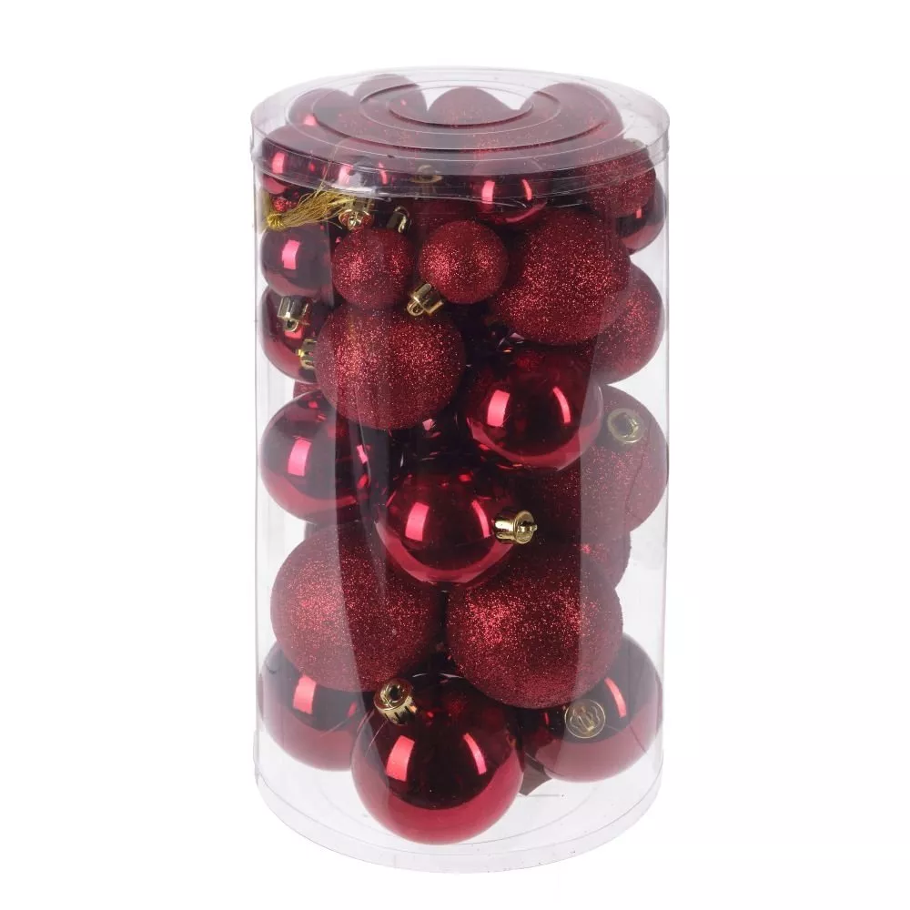 Украшение новогоднее Шар набор из 40шт бордовый d6см 14,5х14,5х26см по цене 