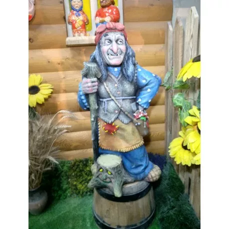 Фигура Баба Яга с пеньком 75х34х37см полистоун арт.Ф093 по цене 
