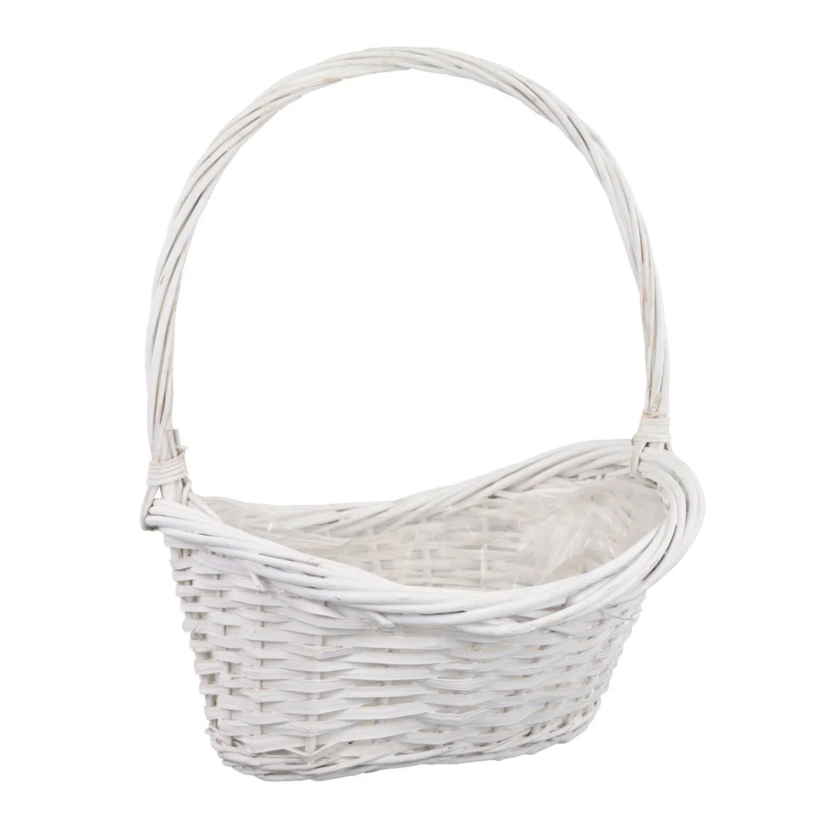 Корзина плетеная 40x30x15x45см белый, ива по цене 