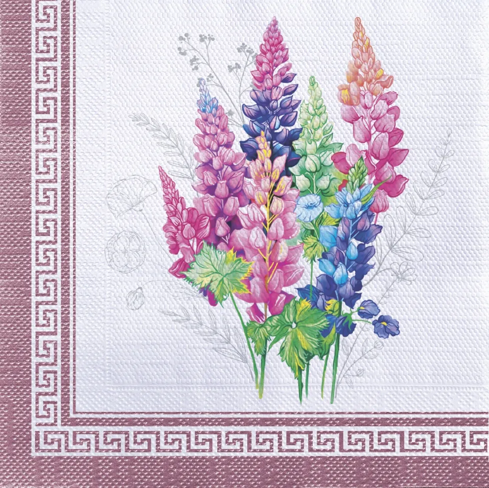 Салфетки бумажные Полевые цветы 33х33см 3-х слойные 20л арт.25236 по цене 