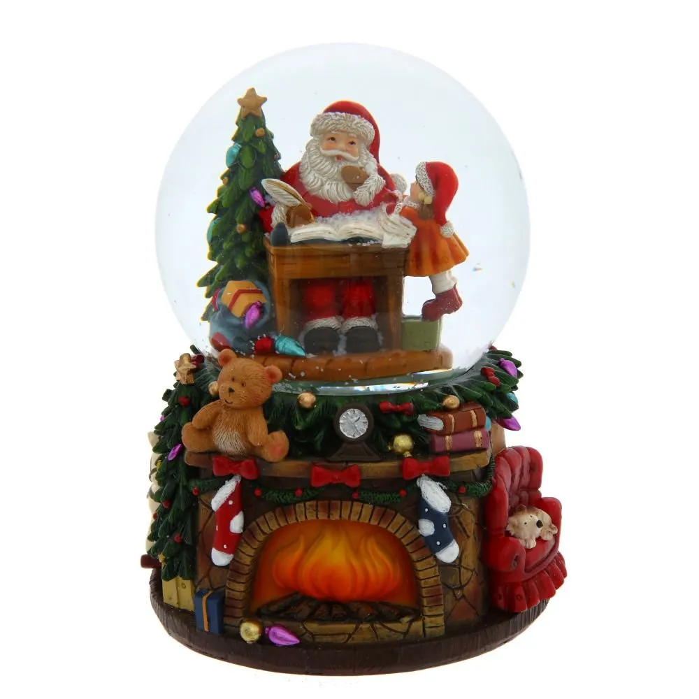 Фигурка декоративная в стеклянном шаре с музыкой и эффектом вьюги Дед Мороз 10см по цене 