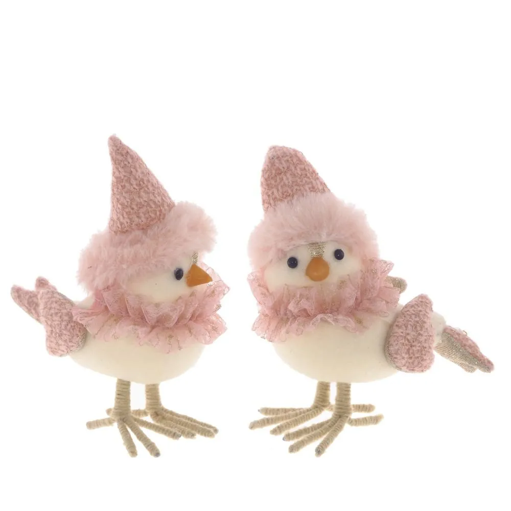 Изделие декоративное Птичка в пудровой шапочке 12х7х16см 2в по цене 